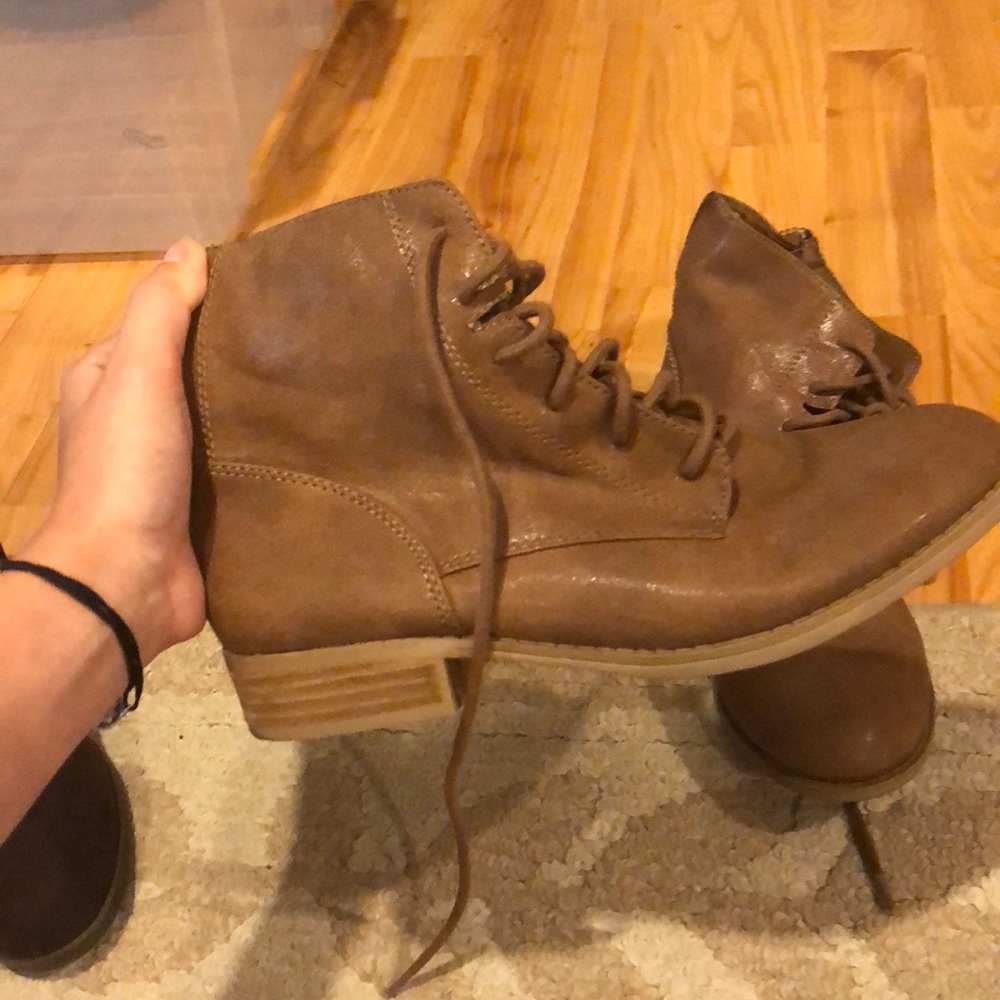Brown vintage ankle combat boots